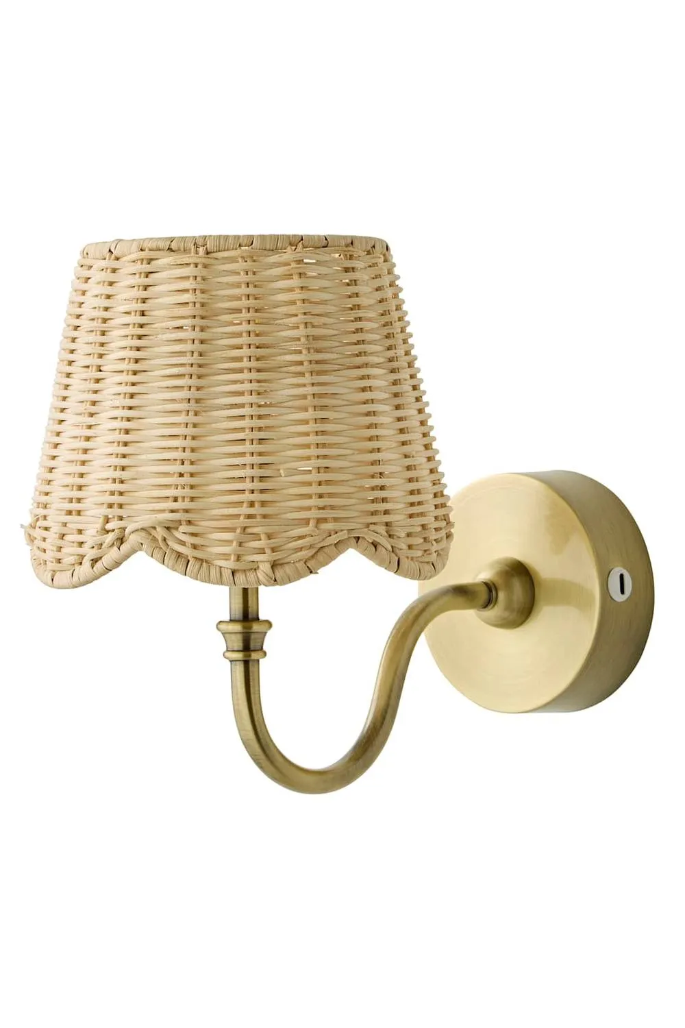 ValueLights Lowe Pair Rattan Taper Shade Metal Portable Rechargeable Wall Light in Gold 6