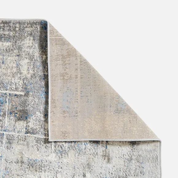 Abstract Blue Grid Rug 3