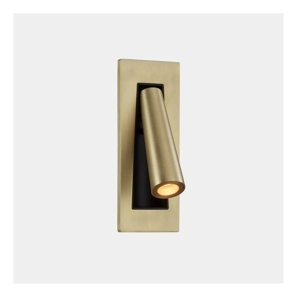 Netlighting Gamma LED Recessed Fold Away Reading Light Matt Gold IP20 2.1W 2700K