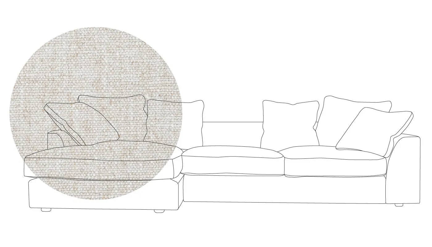 Heal's Cumulus Left Hand Facing Corner Sofa In Broad Weave Tin Black Feet 1