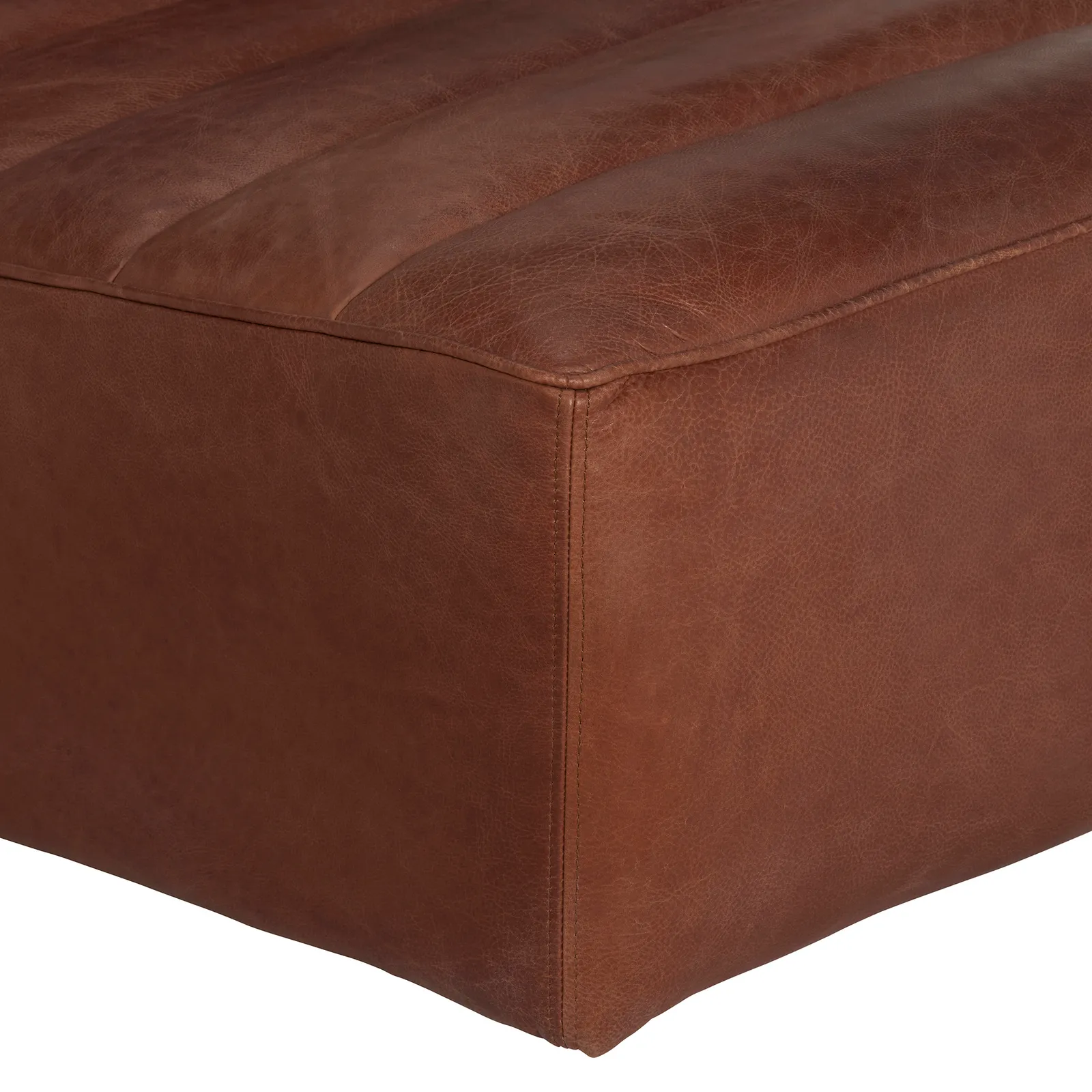 Timothy Oulton Shabby Sectional 2 Seater Modular Sofa, Brown Leather | Barker & Stonehouse 6