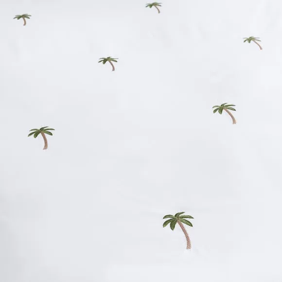 Palm Tree Embroidery Duvet Cover and Pillowcase Set 4
