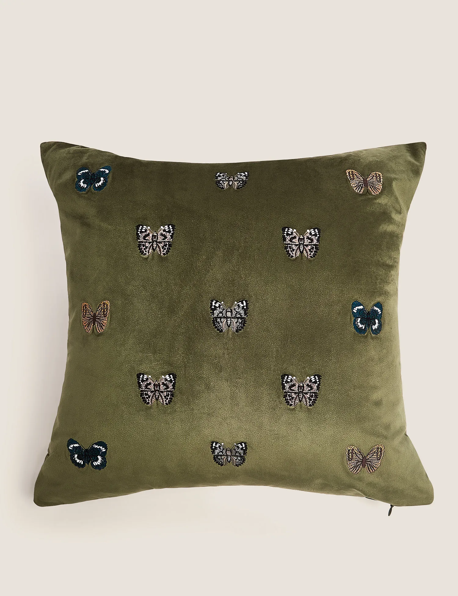M&S Velvet Butterfly Embroidered Cushion