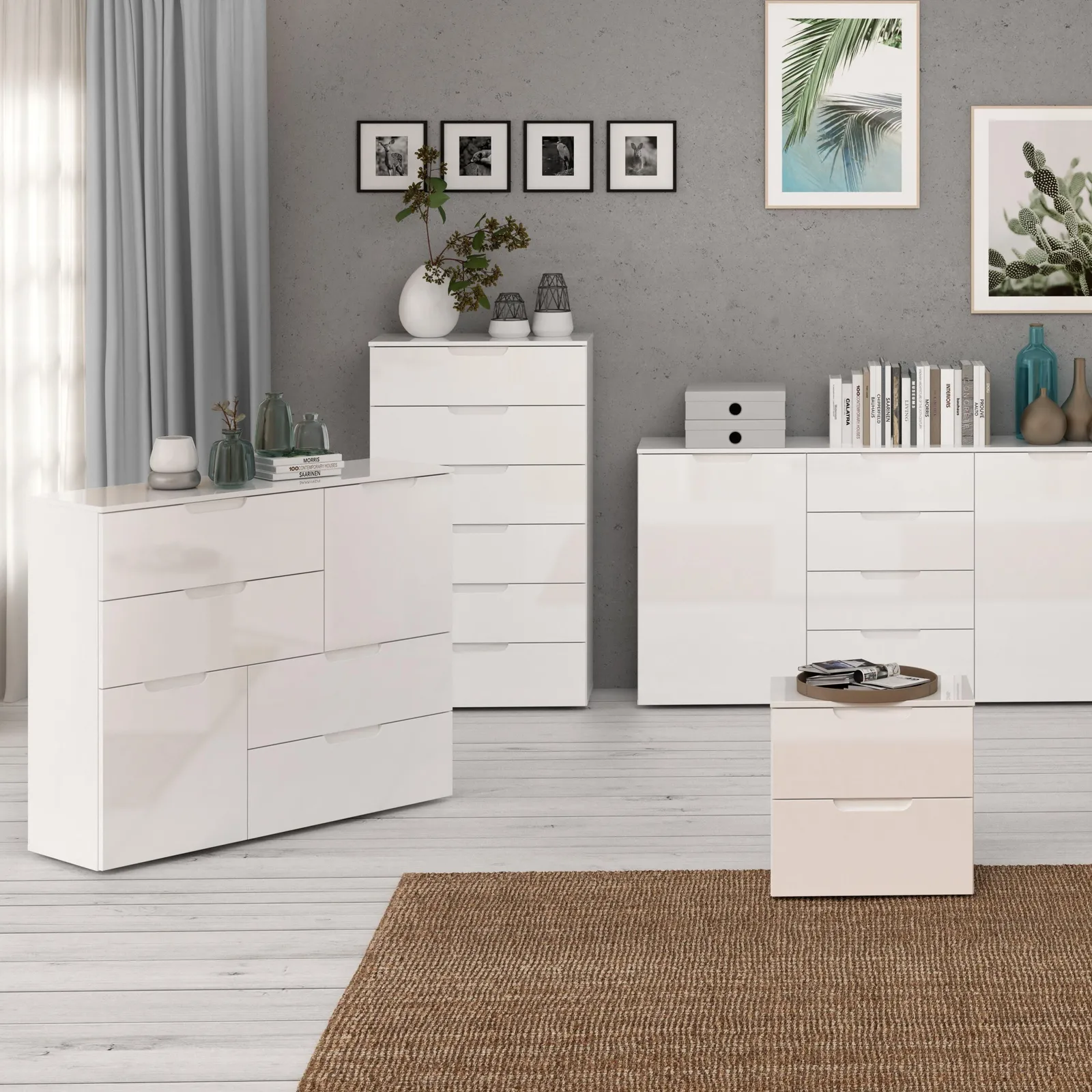 Furniture To Go Sienna Abstract Chest of Drawers in White 6