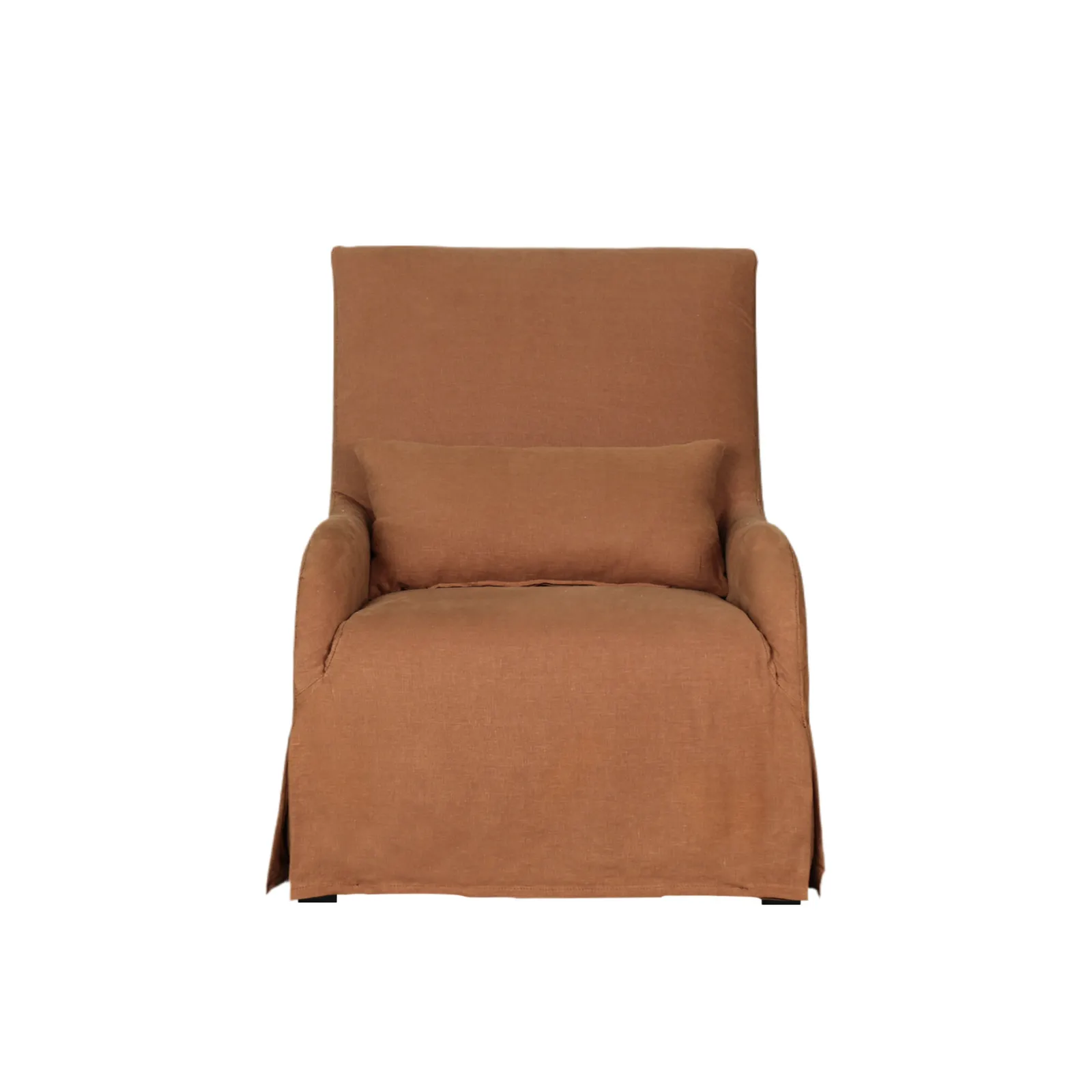 Bibury Armchair - French Riviera Style, Brown Fabric | Barker & Stonehouse 3