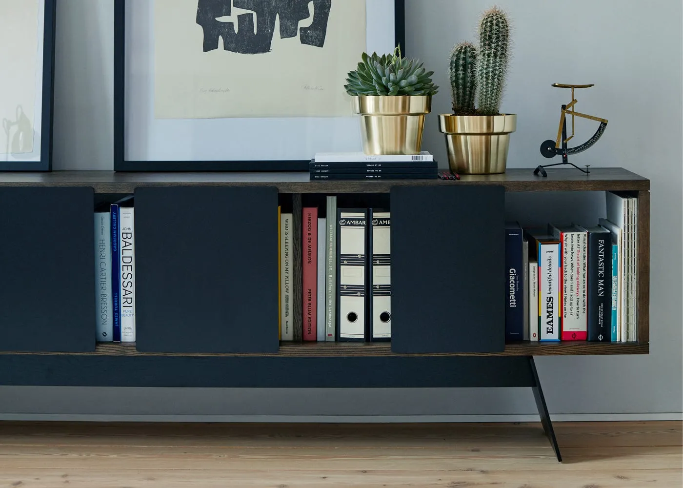 Heal's Different Trains Wide 1-Tier Cabinet in Walnut 3