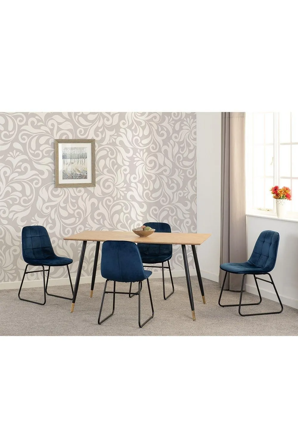 Seconique Hamilton Medium Dining Set with Lukas Chairs in Blue 1