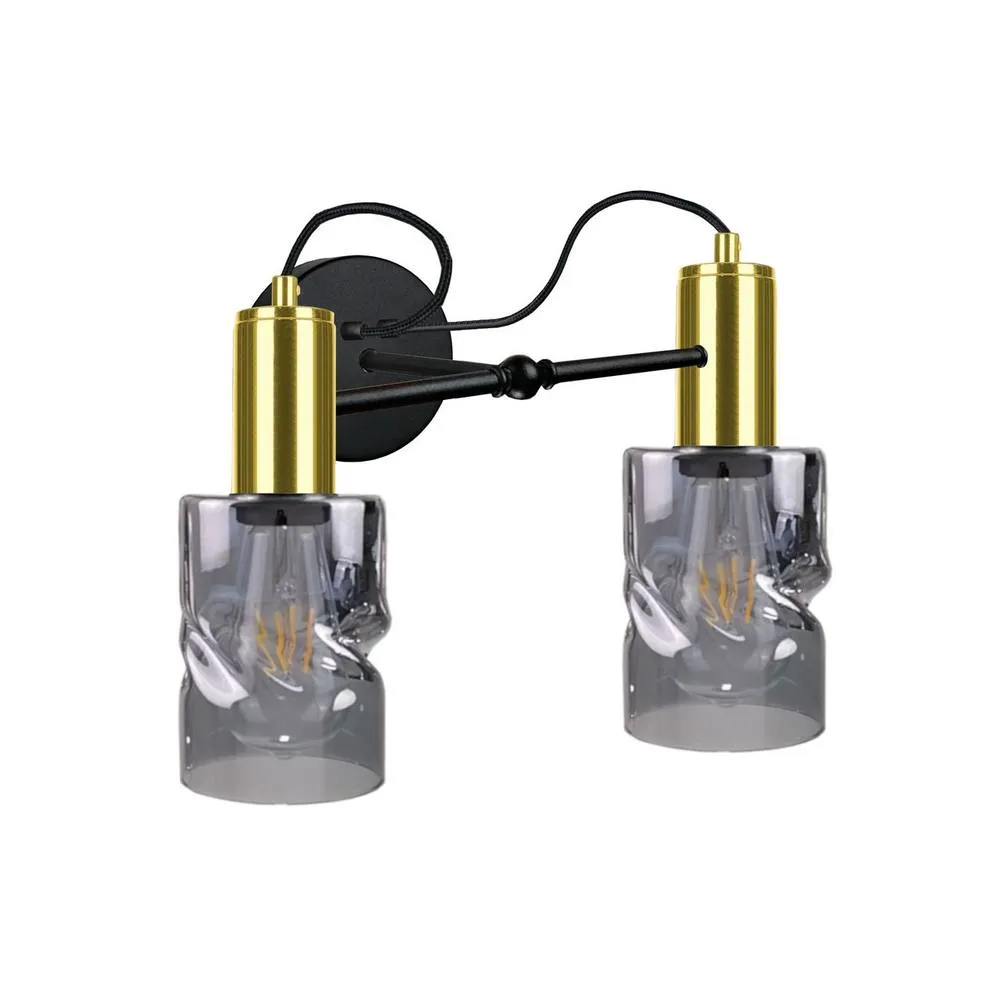 Netlighting Inger Wall Lamp Black Gold 25cm 2x E27