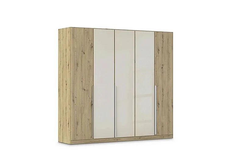 Freja 226cm 5 Door Hinged Decor Wardrobe With Glass Doors