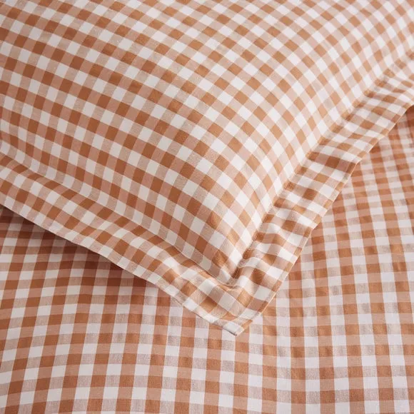 Portloe Gingham Woven 100% Cotton Fitted Sheet 3