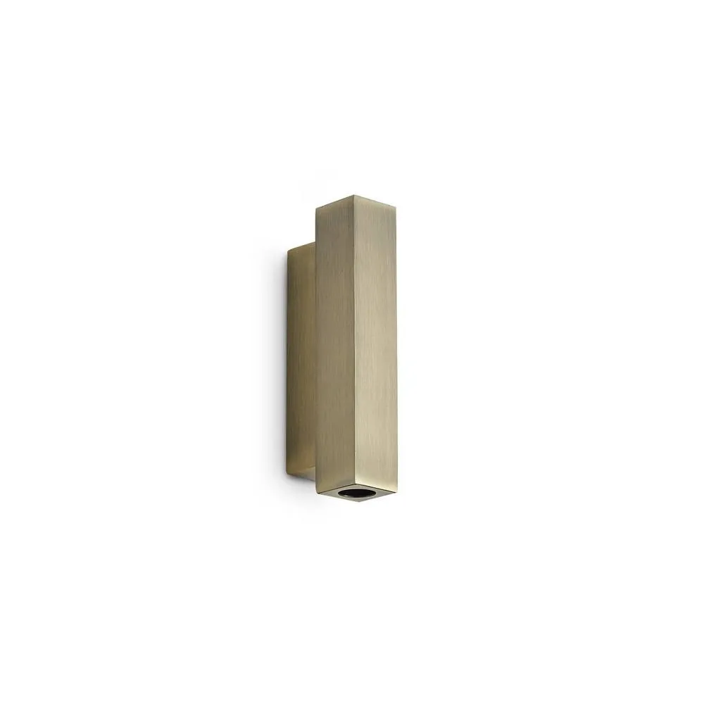 Netlighting Look 15cm Square Up & Down Wall Lamp Brass 2x LED 900lm 3000K in Gold