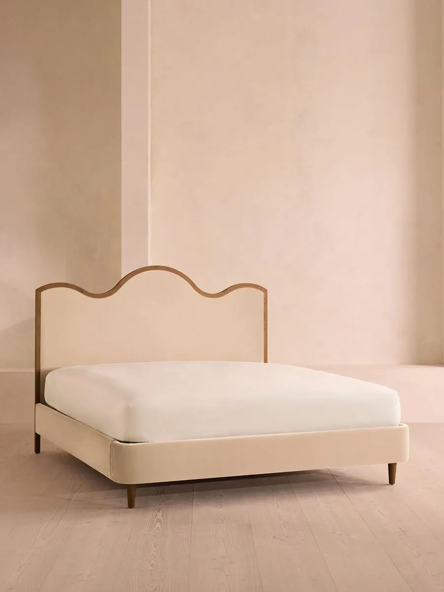 Aubrey Bed, Super king, Velvet, Porcelain