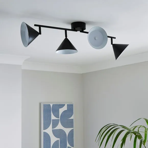 Edited Life Industrial 4 Light Adjustable LED Cone Spotlight Bar 3