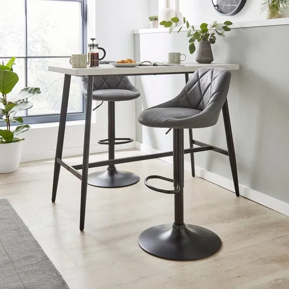 Noah Adjustable Height Barstool, Faux Suede 1
