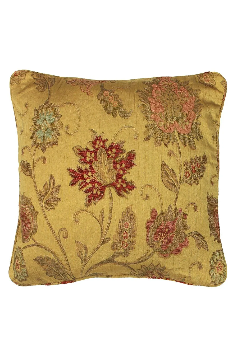Paoletti Zurich Floral Jacquard Cushion in Gold 1
