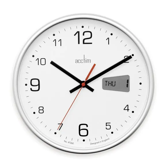 Acctim Kalendar Silver Wall Clock