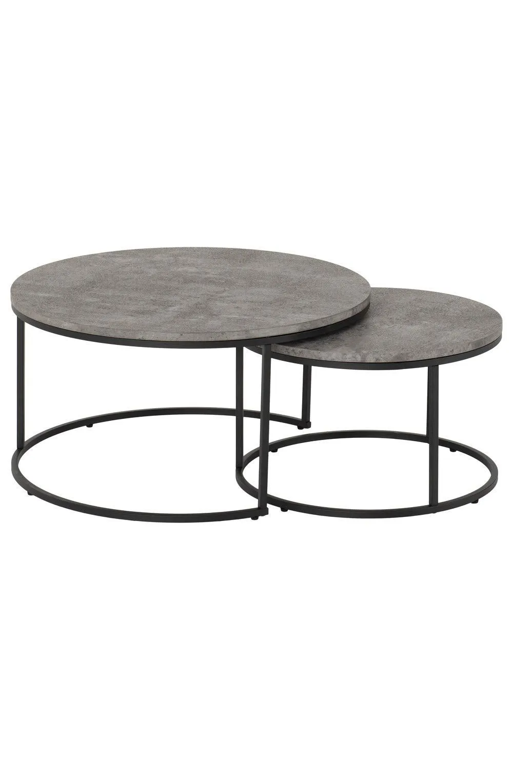 Seconique Athens Round Coffee Table Set in Charcoal 3