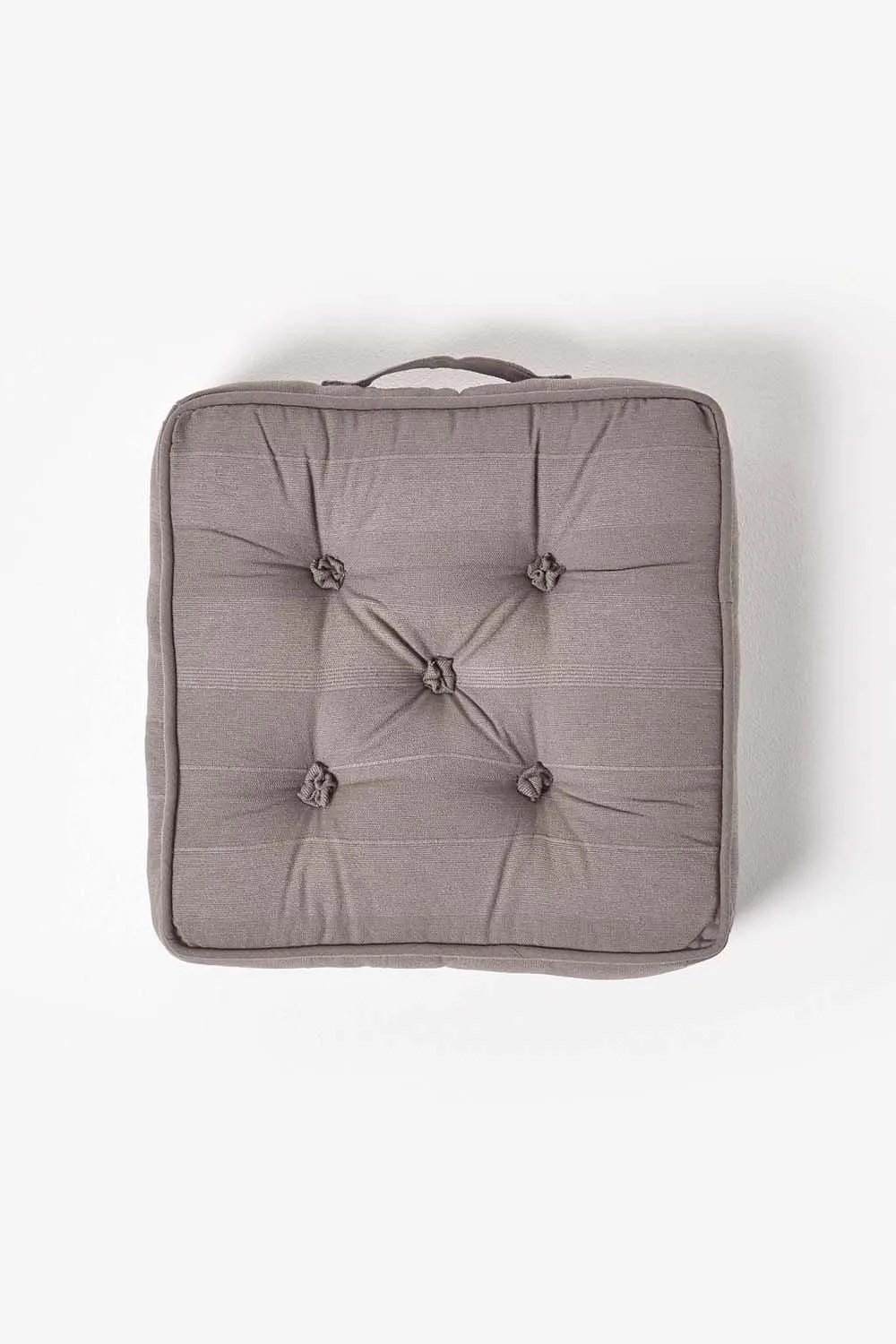 Homescapes Rajput Ribbed Cotton Floor Cushion in Dark Grey 3