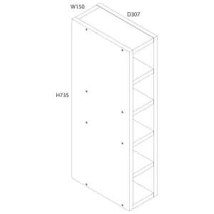 Wickes Madison Gloss Stone Wine Rack - 150mm 2