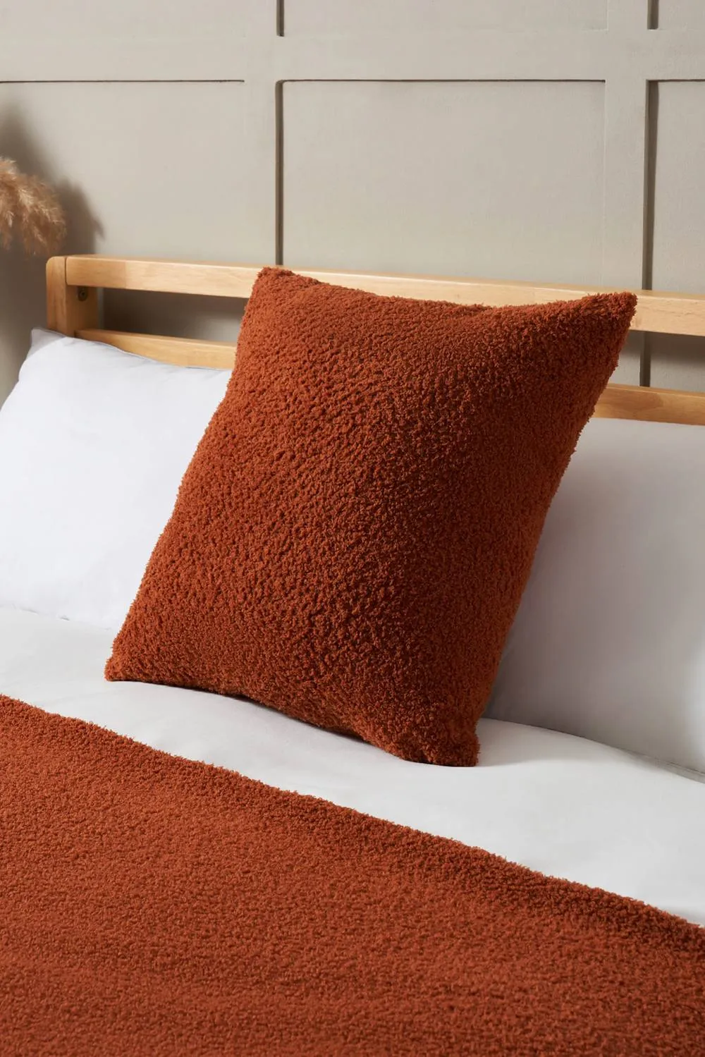 BHS Teddy Bear Fleece Cushion in Orange 1