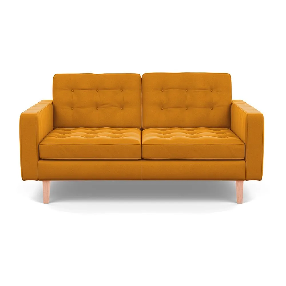 Heal's Hepburn 2 Seater Nobilis Velvet Mustard Natural