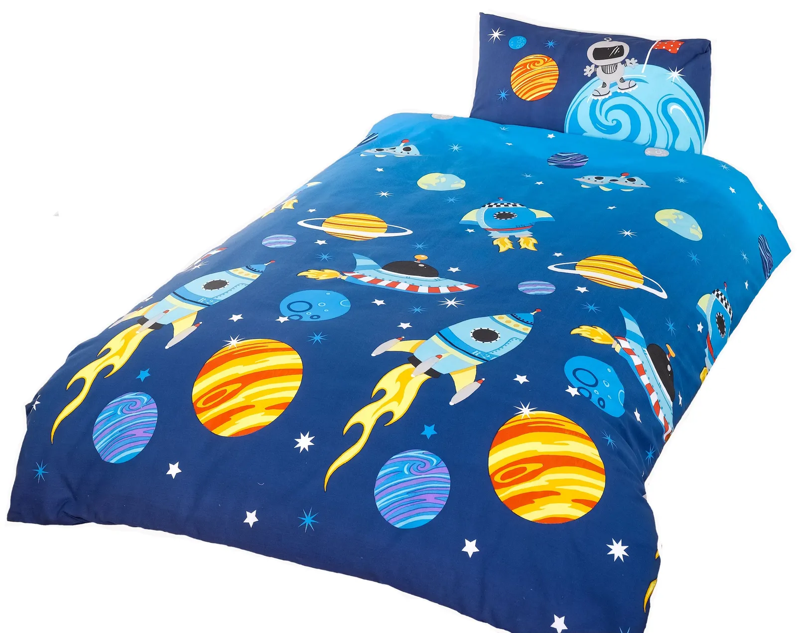 Rapport Home Rockets Polycotton Duvet Cover Set With Pillowcase in Blue 2