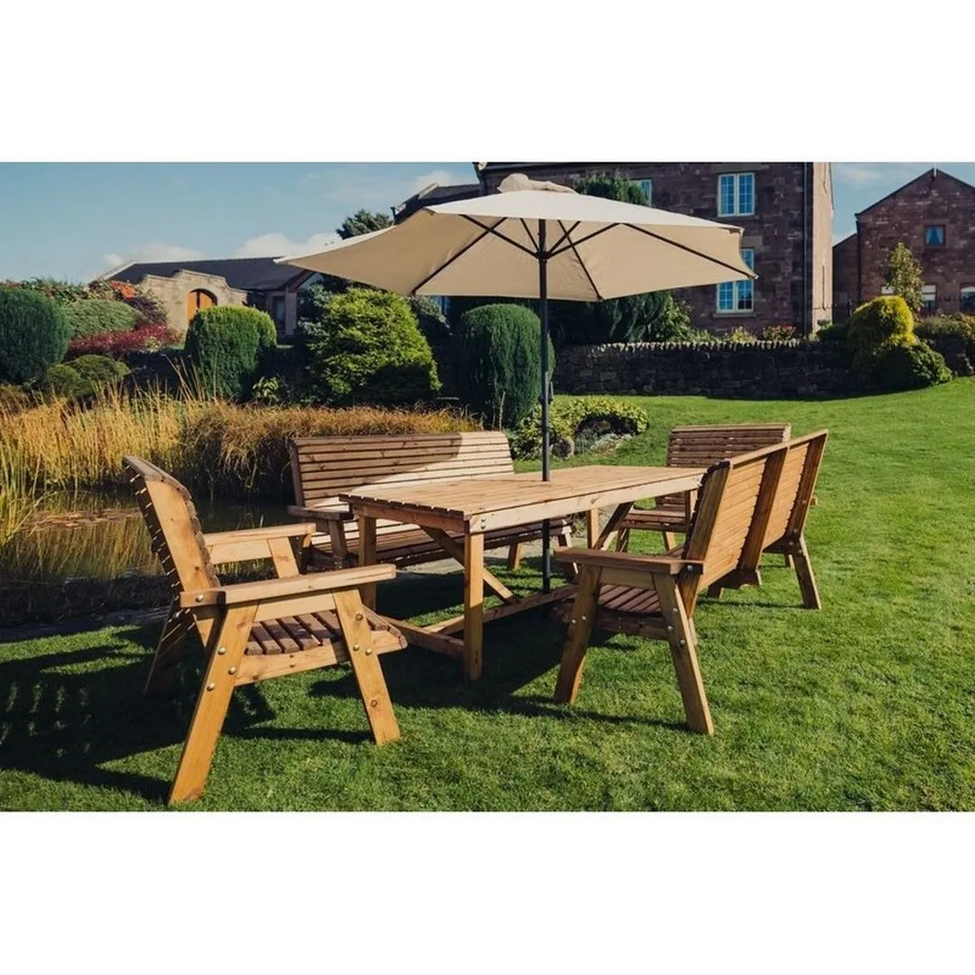 Churnet Valley Garden Furniture Ltd Valley Seat 10 Set 2X2B 2X3B Table - Minimal Assembly Required in Brown 3