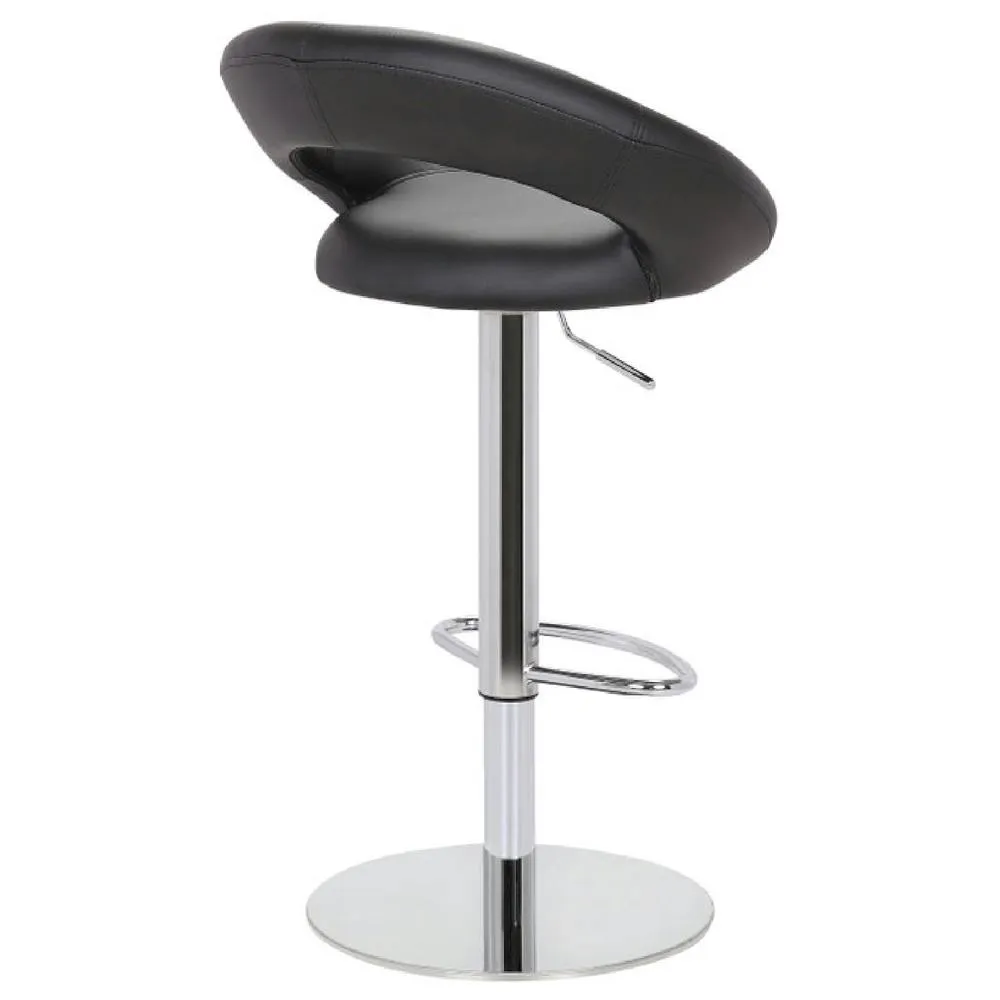 netfurniture Soren Deluxe Bar Stool Padded Seat Weighted Base Chrome Frame in Black 5
