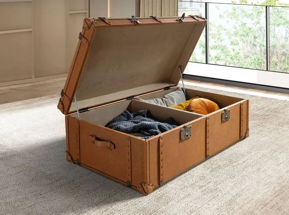 Angel Cerda Brown Cowhide Leather Trunk 126x74x46 cm 5