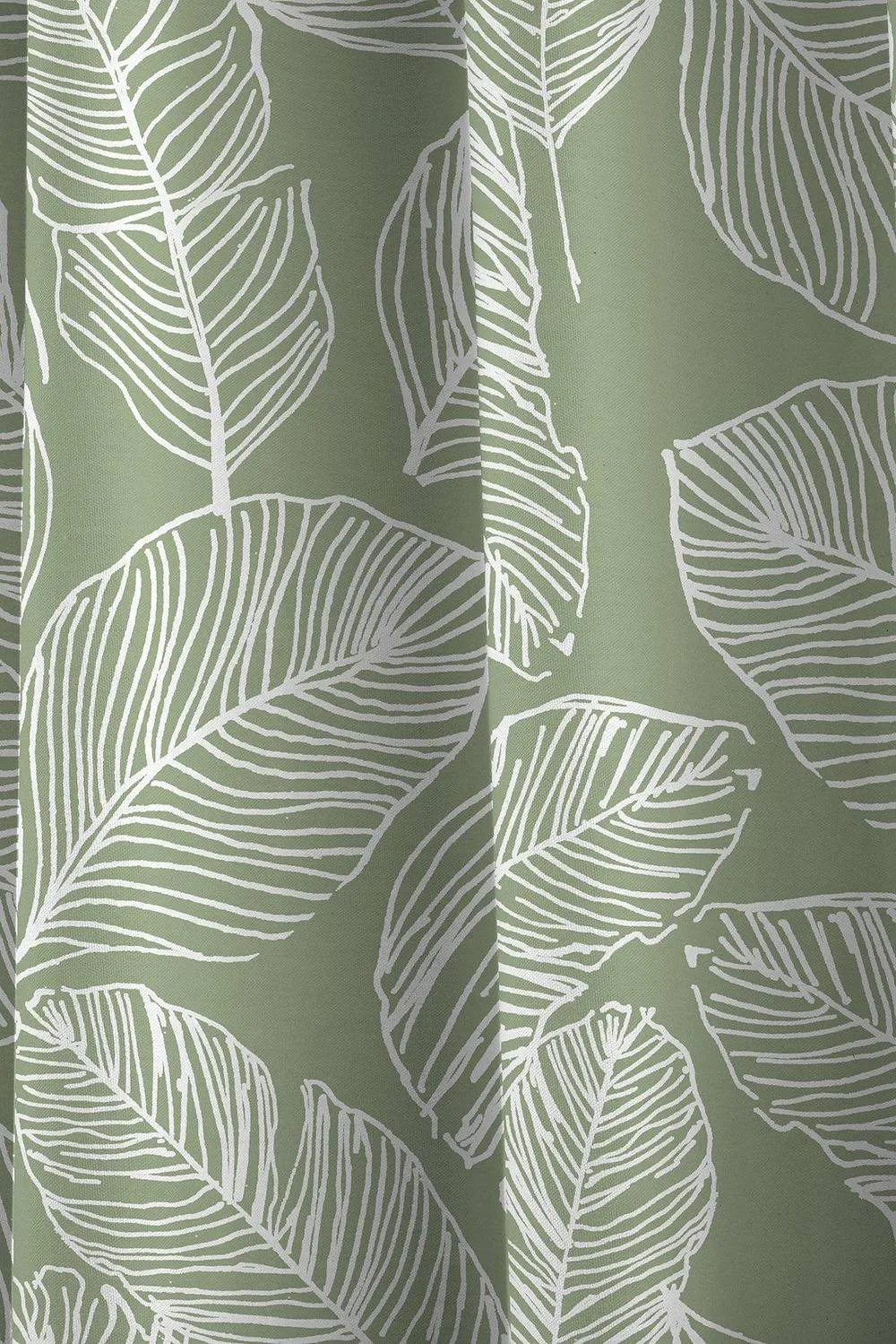 Fusion 'Matteo' 100% Cotton Light Filtering Pair of Eyelet Curtains in Green 3