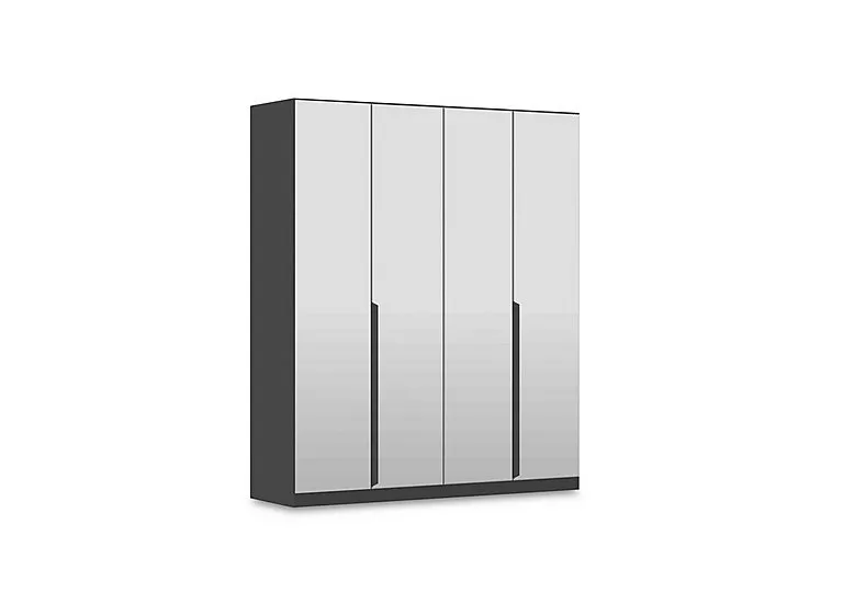 Leon 181cm 4 Door Hinged Wardrobe with 4 Mirror Doors
