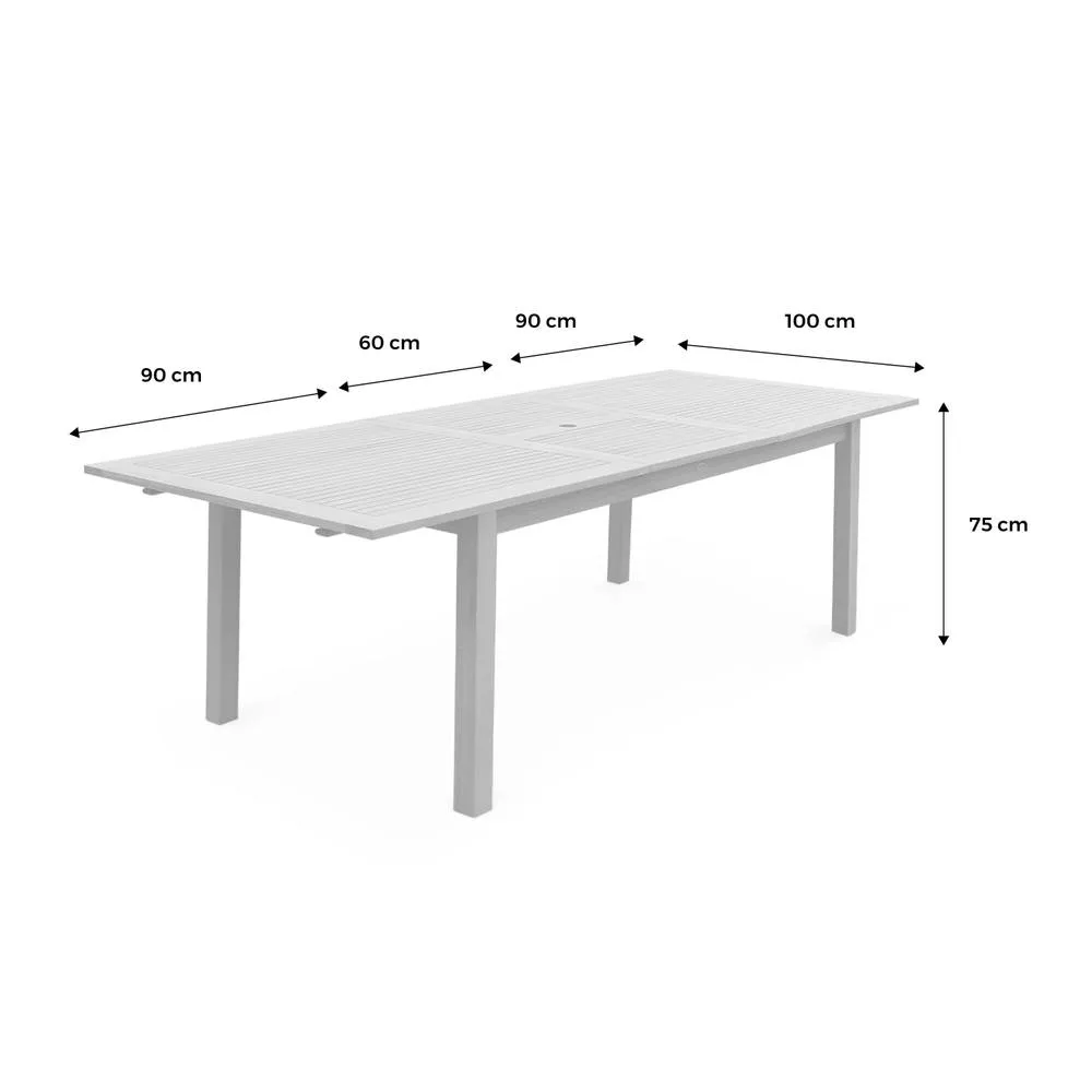 sweeek 8 To 10-seater Extendable Wooden Garden Table in Light Brown 5