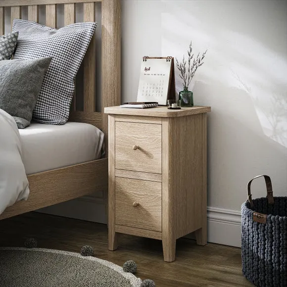 Bromley II 2 Drawer Slim Bedside Table 1