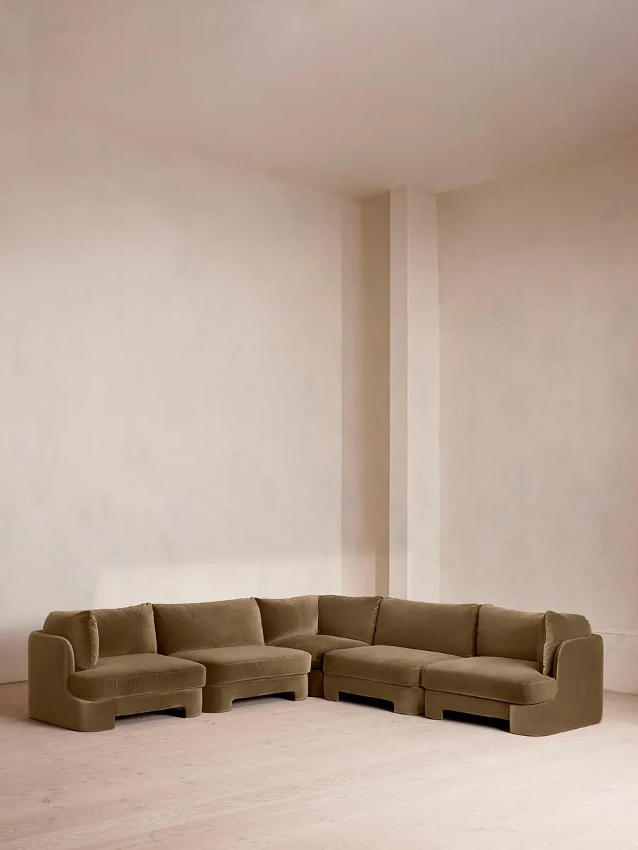 Odell Modular Sofa, Corner Sofa, Velvet, Truffle