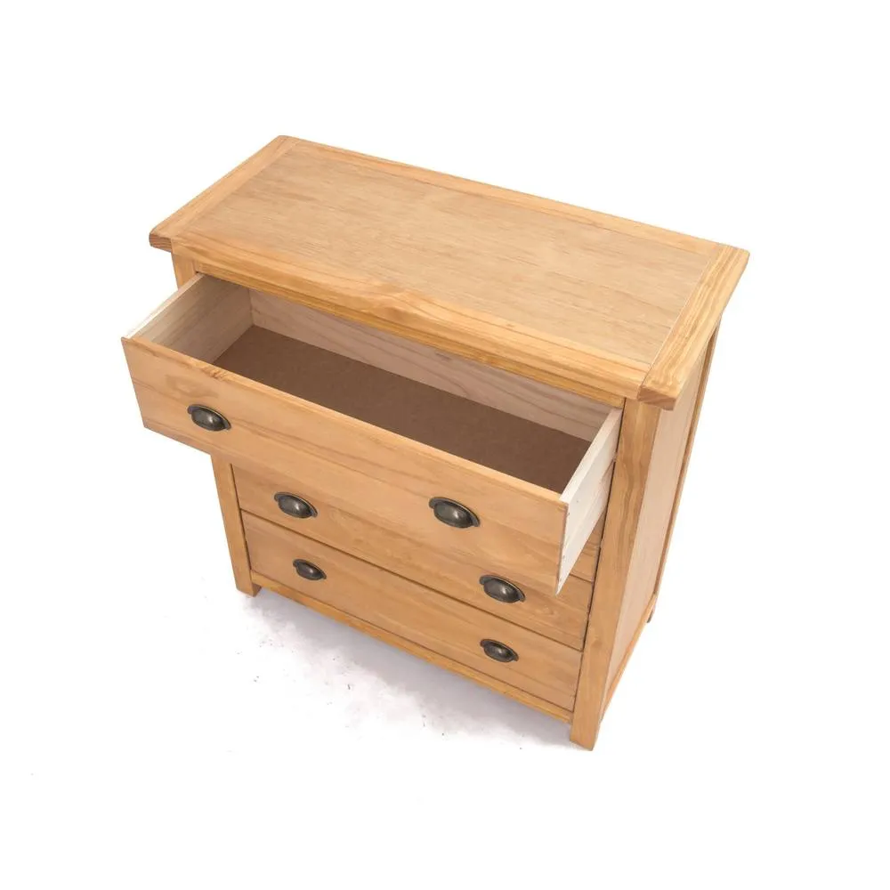 Cabinet Bits Lugo 4 Drawer Chest of Drawers Brass Cup Handle in Light Brown 4
