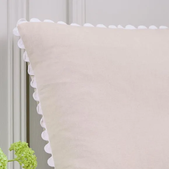 Ric Rac Trim Cotton Square Cushion Cover 2