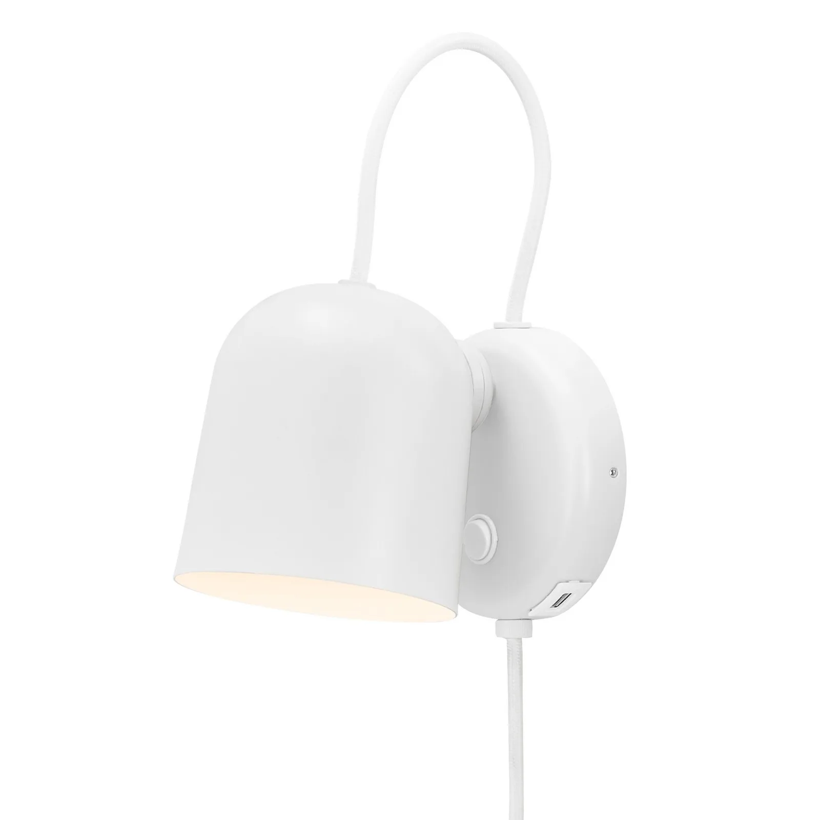 Nordlux Angle Wall Light White Telegrey Metal Bedroom GU10 Switch Plug In/