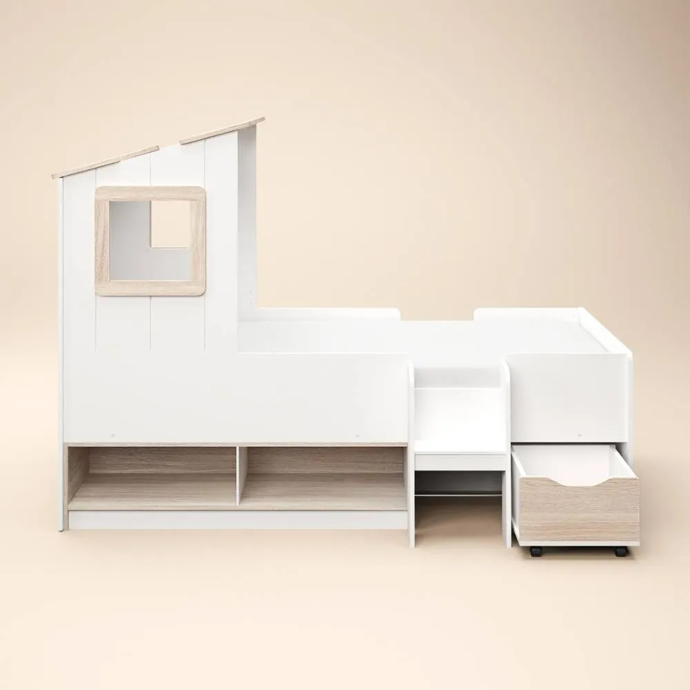 Flair Millie Low Sleeper House Bed with Storage White 3