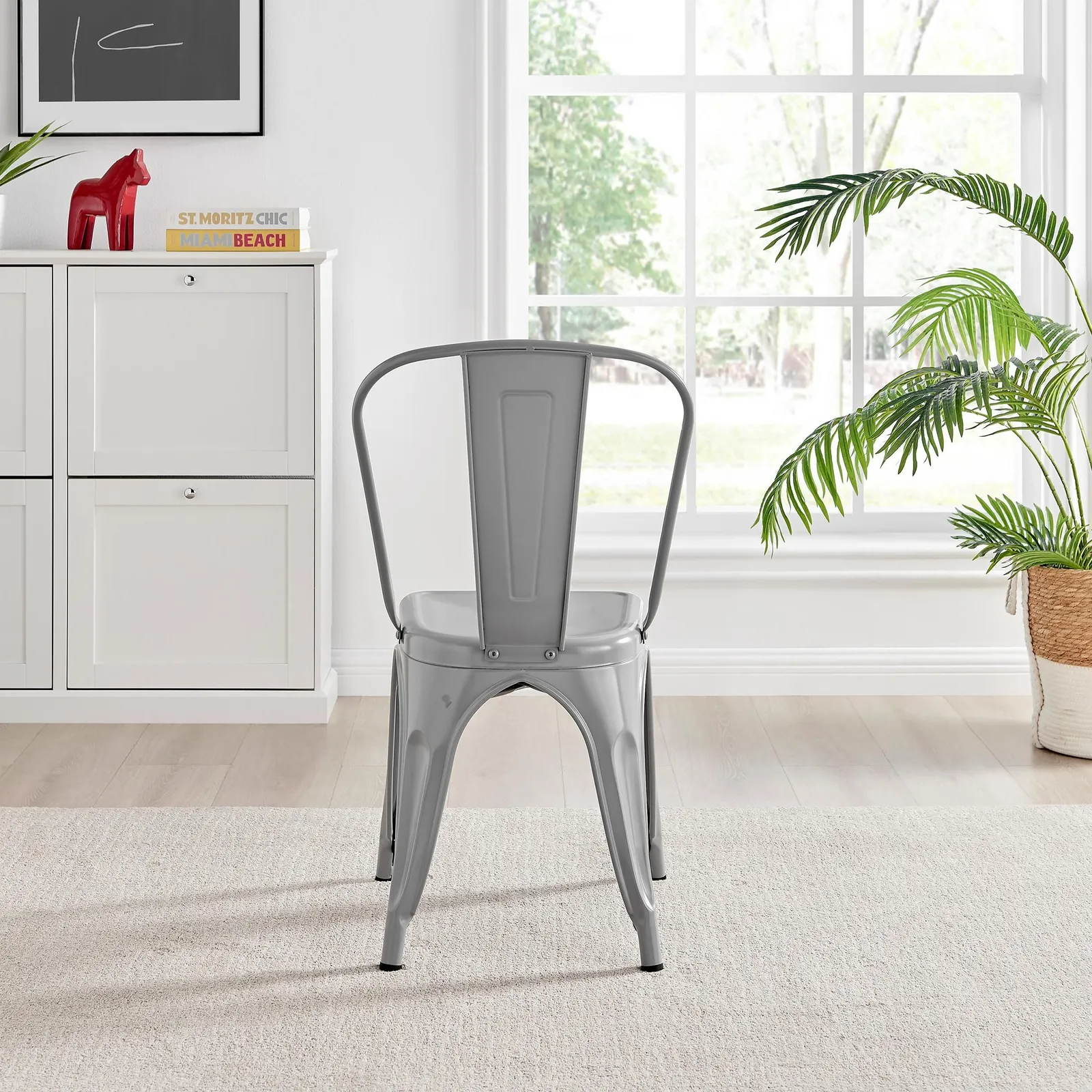 FurnitureboxUK Set of 2 Colton Industrial Steel Stackable Tolix Style Dining Chairs in Grey 6