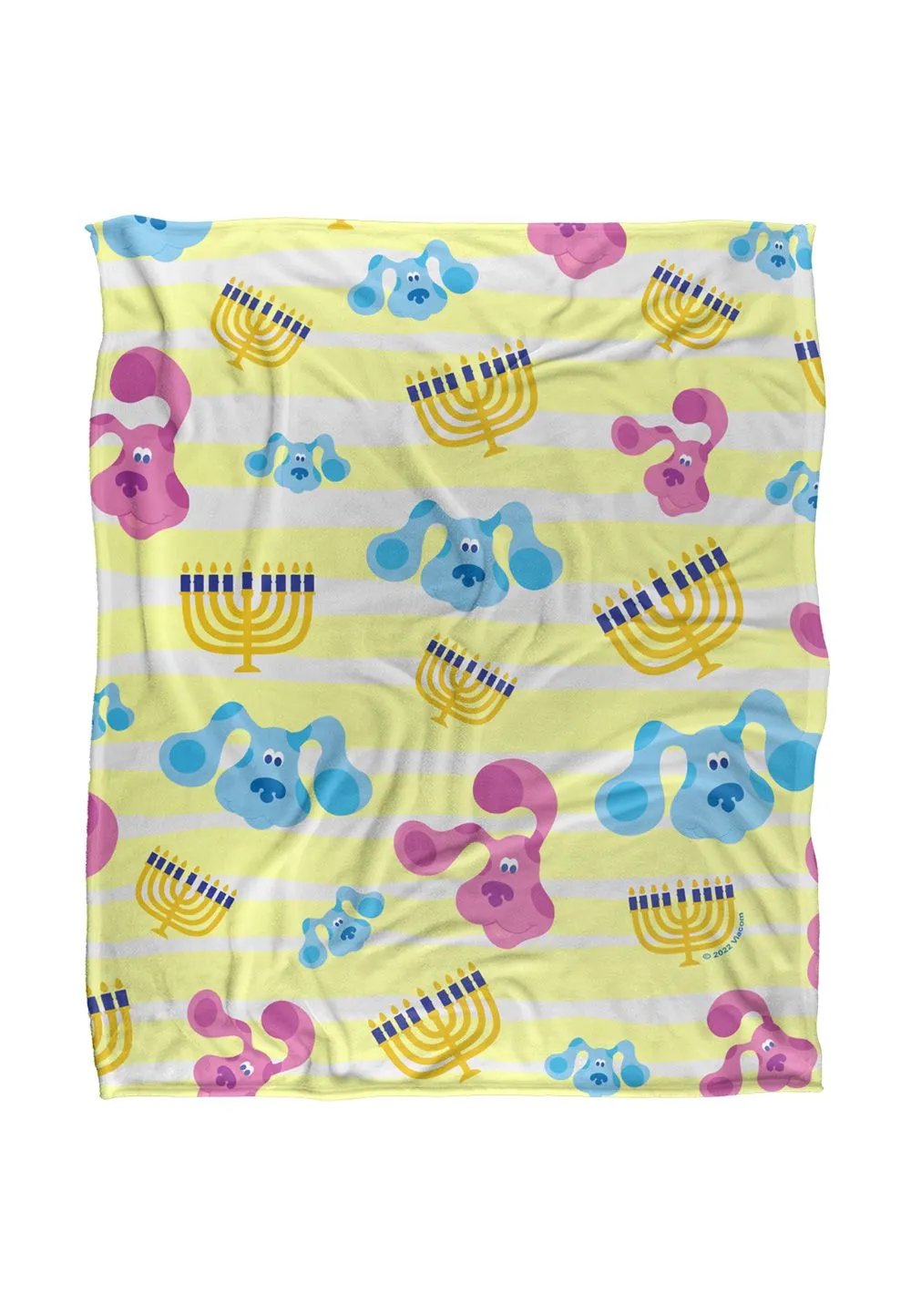 Blues Clues Blues Hanukka Pattern Silky Touch Super Soft Throw Blanket 152 X 127 cm in White