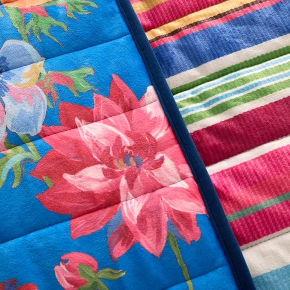 Sophie Robinson Darling Floral Reversible Stripe Bedspread 2