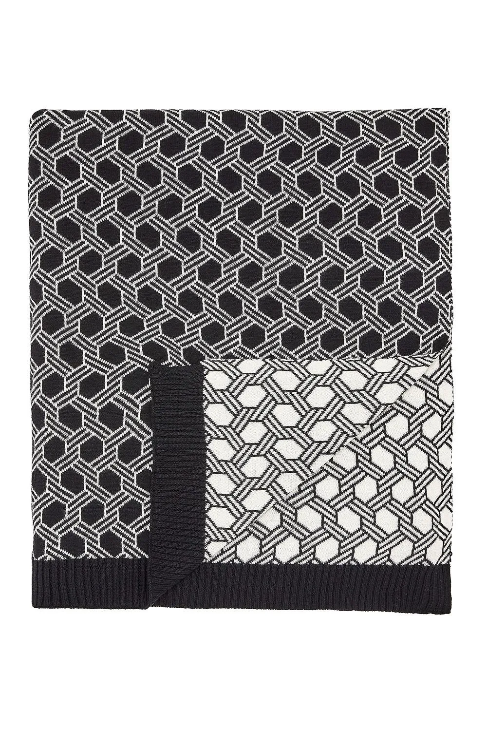 Ted Baker 'Geo Knit' Cotton Throw in Black