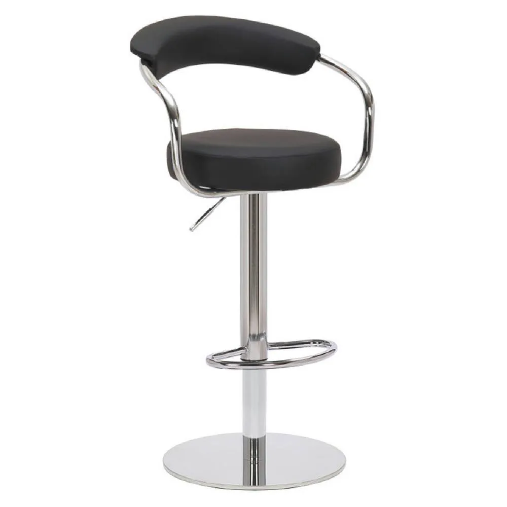 netfurniture Zenpin Deluxe Weighted Base Kitchen Bar Stool Adjustable Padded Seat in Black