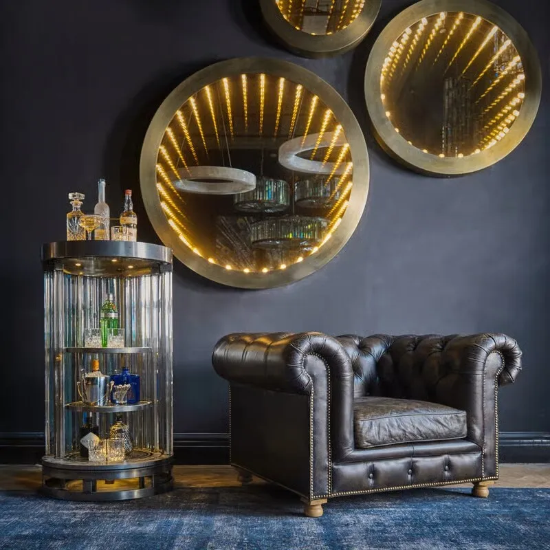Timothy Oulton Inception Round Medium Mirror, Round Metal | Barker & Stonehouse 2