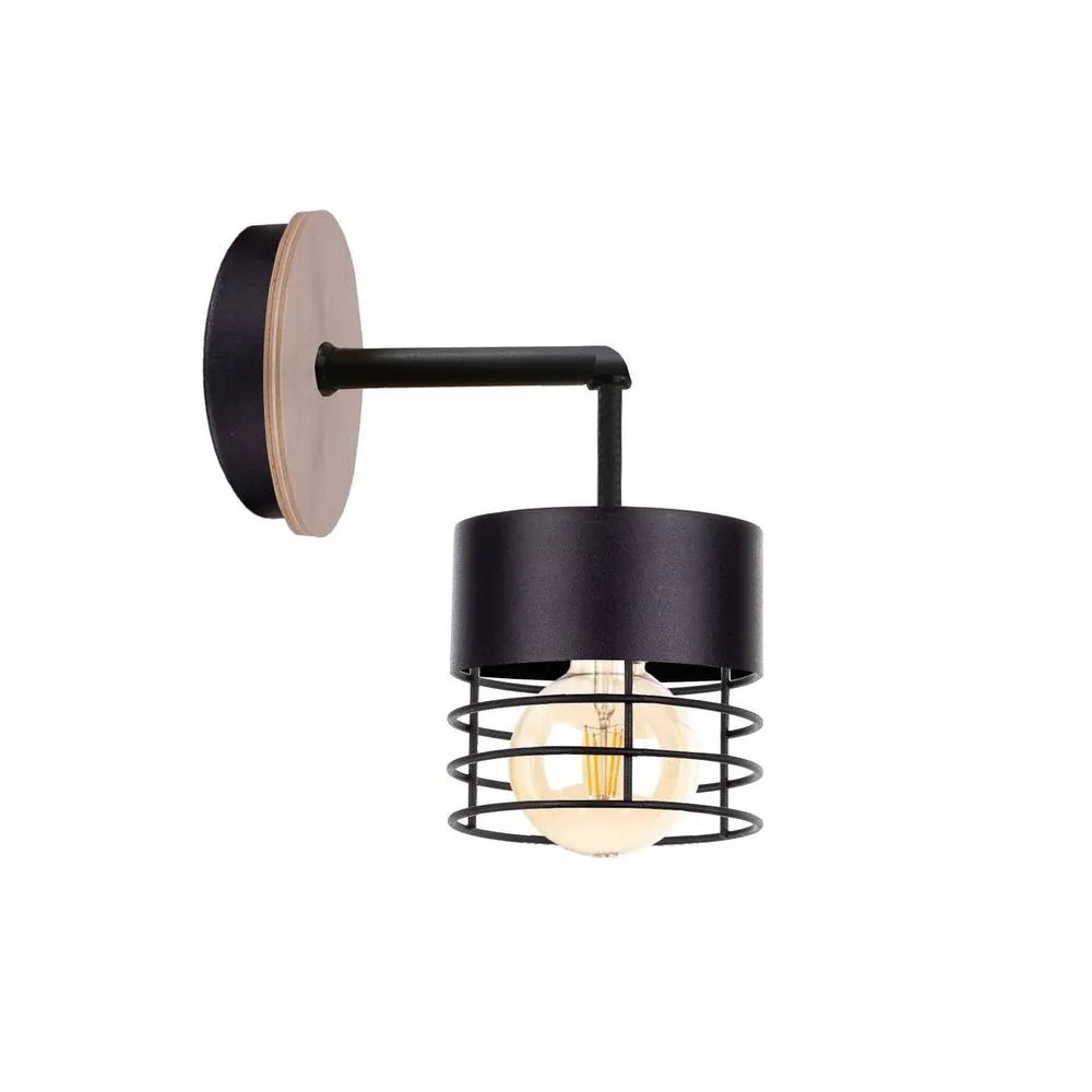 Netlighting Casa Wall Lamp Black Wood 12cm 1x E27