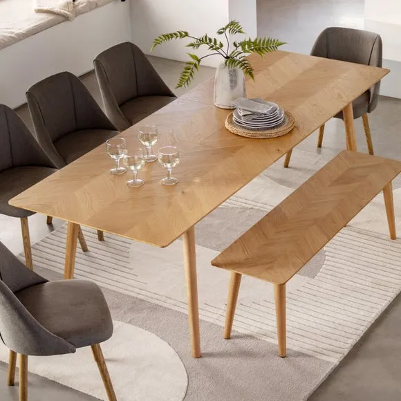 Manila 6-8 Seater Rectangular Extendable Dining Table, Solid Oak 4