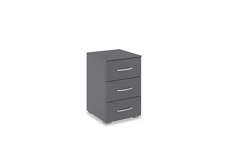Impulse 3 Drawer Bedside Cabinet - Metallic Grey