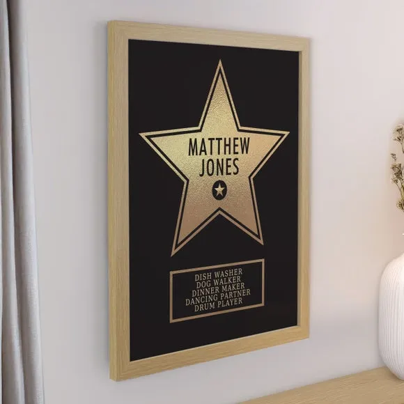 Personalised Star Award Poster Frame 2