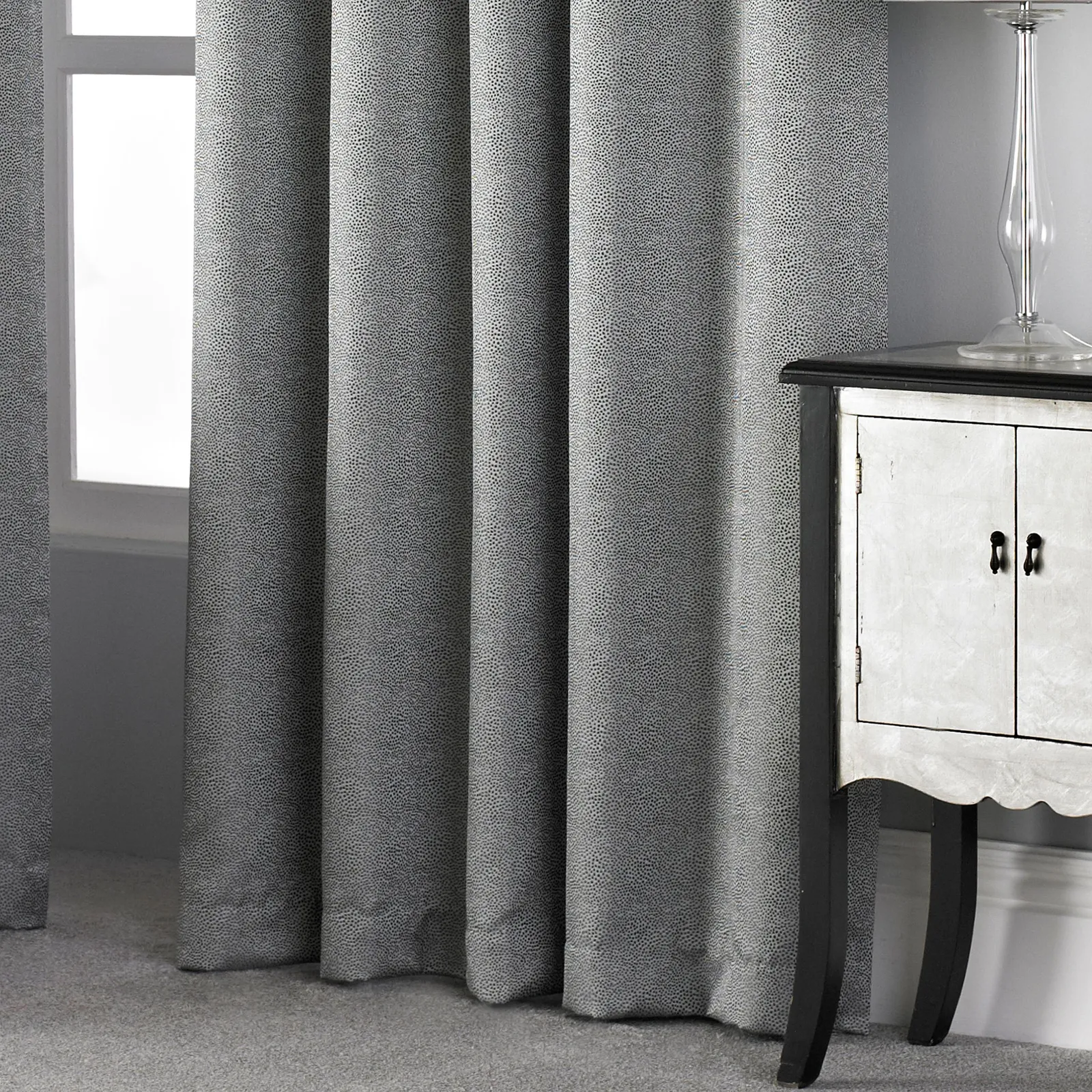 Paoletti Pendleton Eyelet Curtains in Dark Grey 3