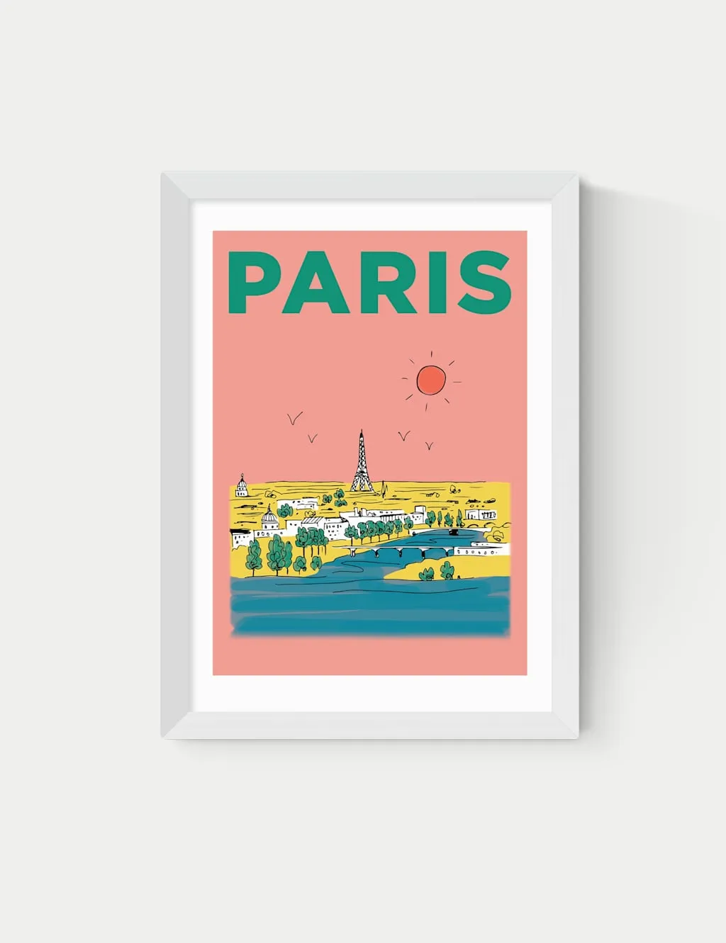 East End Prints Paris France Framed Art White